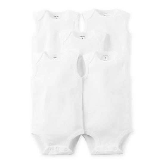 Order carter's® Size 24M 5-Pack Sleeveless Bodysuits in White food online from Bed Bath & Beyond store, Holland on bringmethat.com