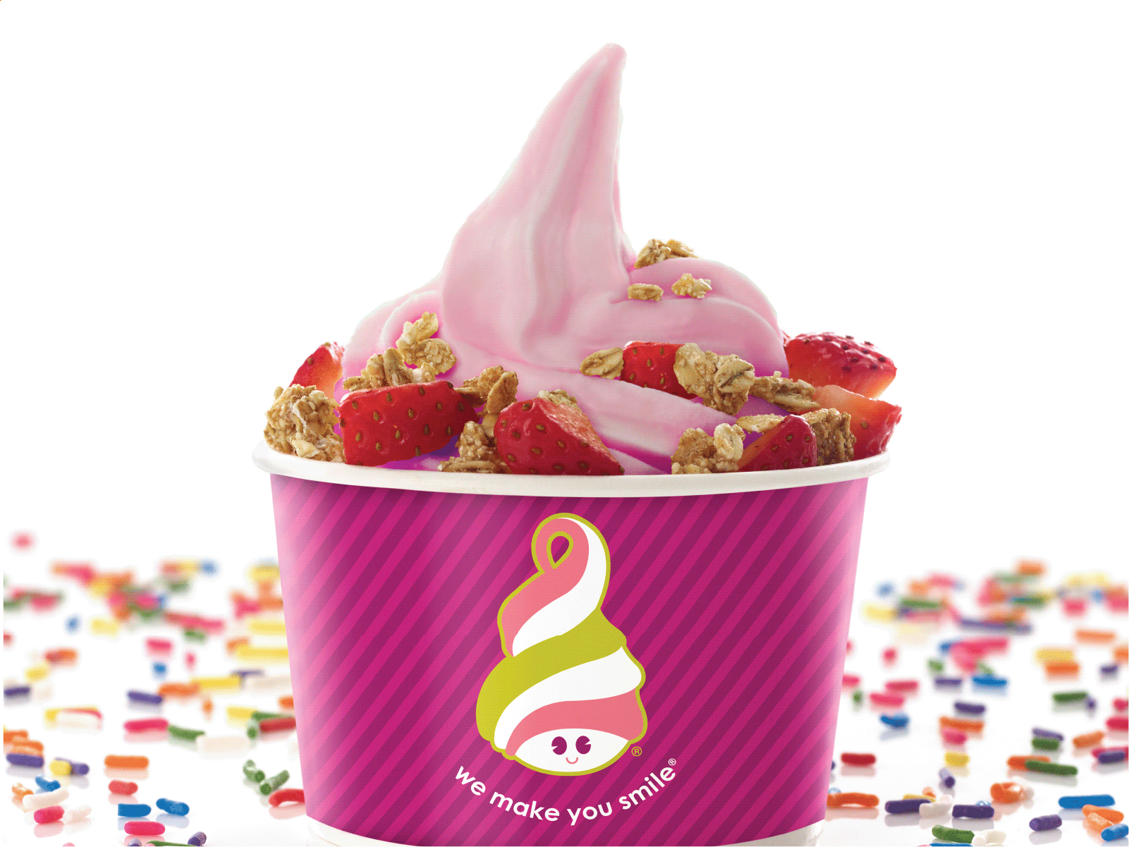 Order Strawberry Froyo - NO SUGAR ADDED food online from Menchie's Frozen Yogurt store, Allen on bringmethat.com