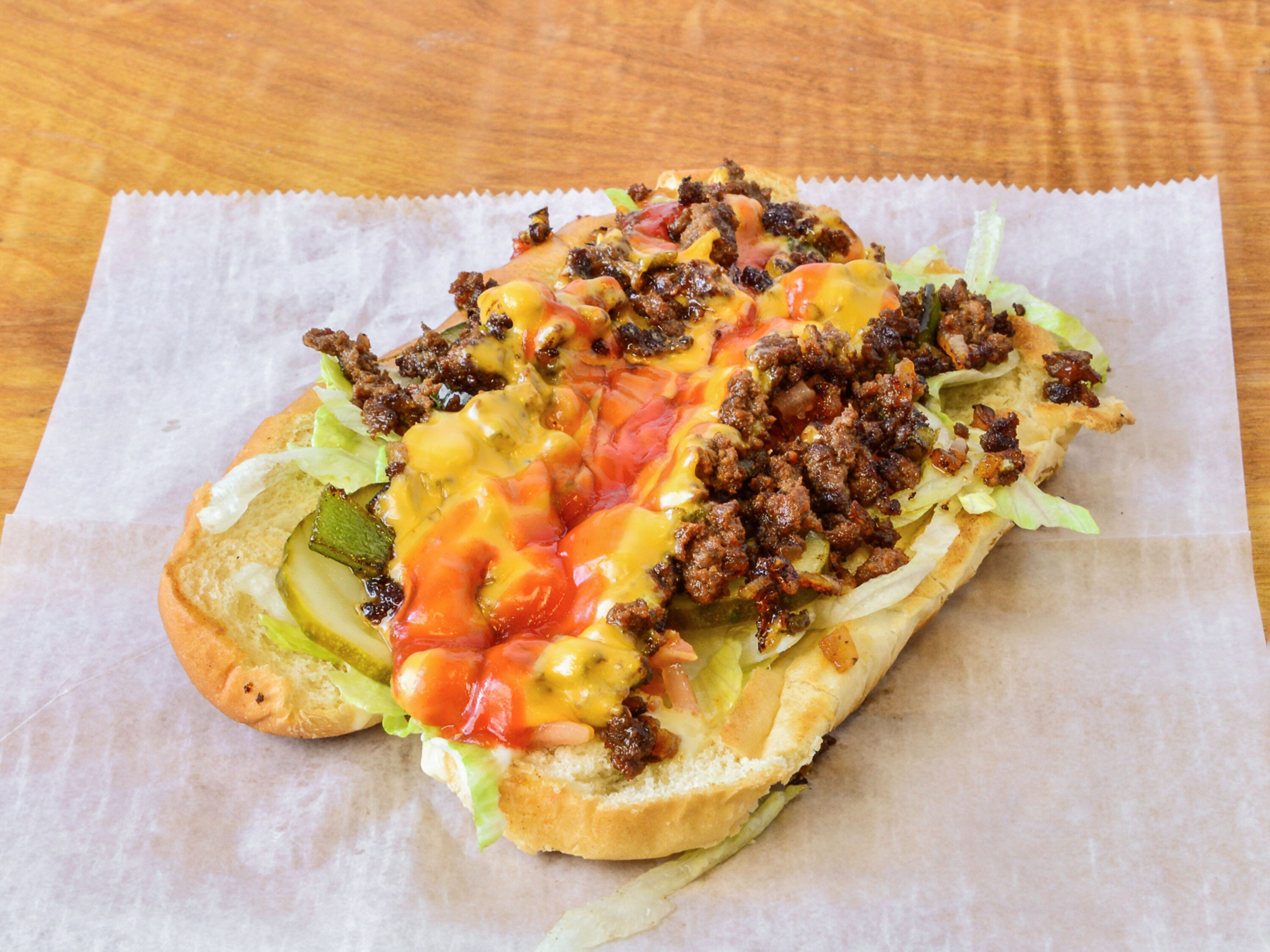 Order Chopped Cheese Sub food online from Shottys Kitchen store, Detroit on bringmethat.com
