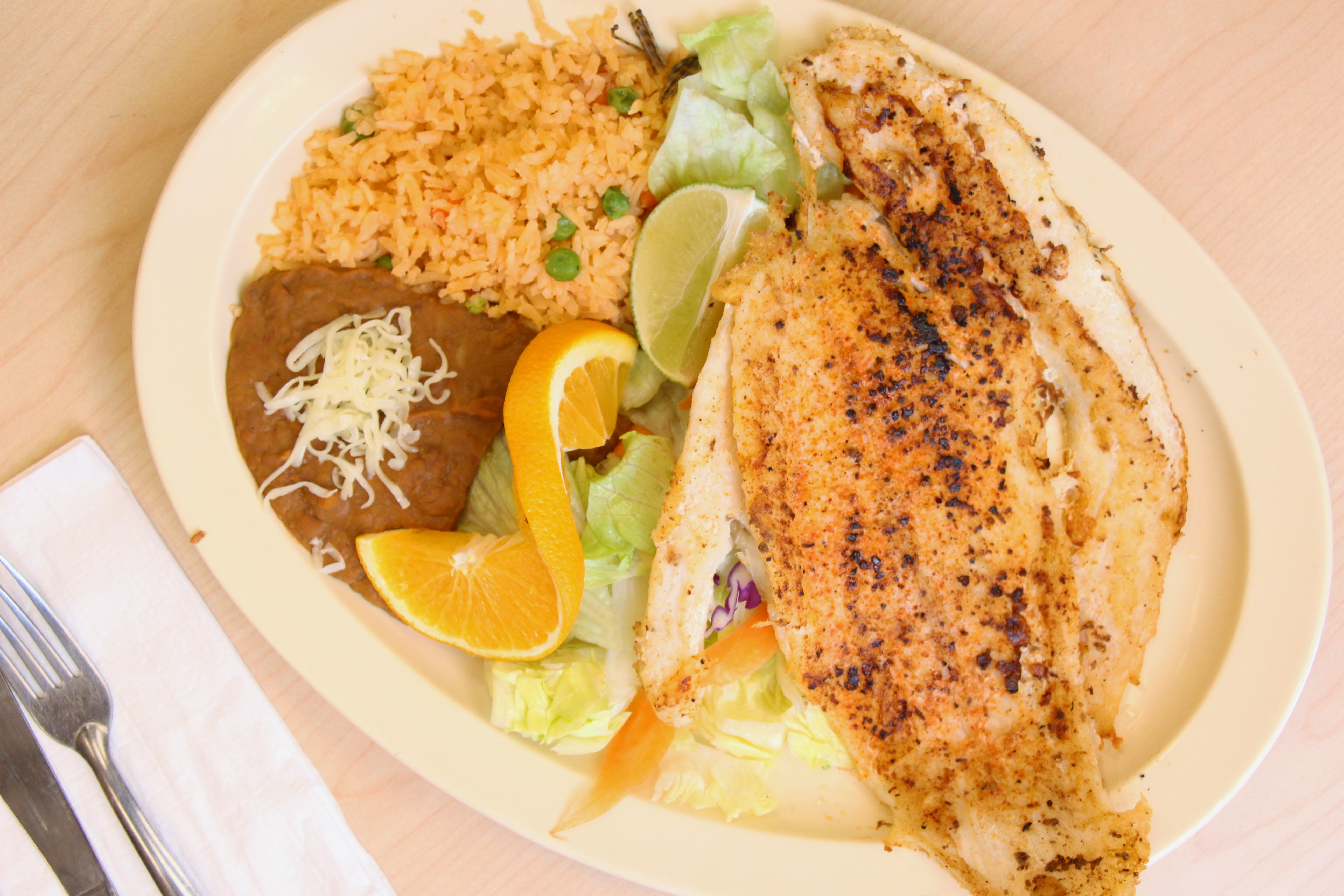 Order Fish Fillet Plate food online from Taqueria Los Altos store, Bell Gardens on bringmethat.com
