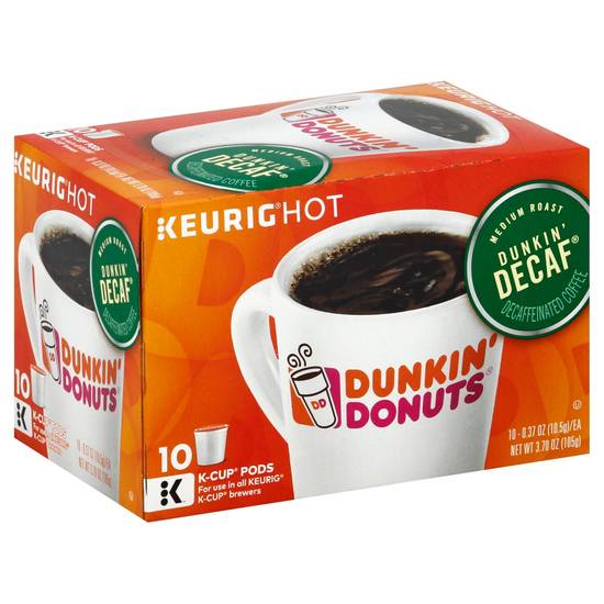 Order Dunkin' Donuts Decaffeinated Medium Roast Coffee K-Cup Pods, 10 CT food online from Cvs store, FAIR OAKS on bringmethat.com
