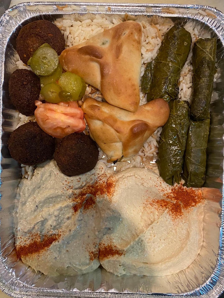 Order Vegetarian Combo For Two food online from La Fresh Mediterranean Grill store, Plymouth on bringmethat.com