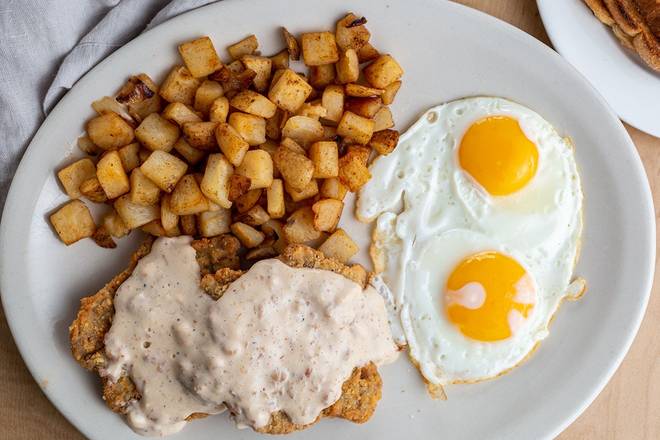Order Country-Fried Steak & Eggs* food online from Coco'S Barkey store, Brea on bringmethat.com