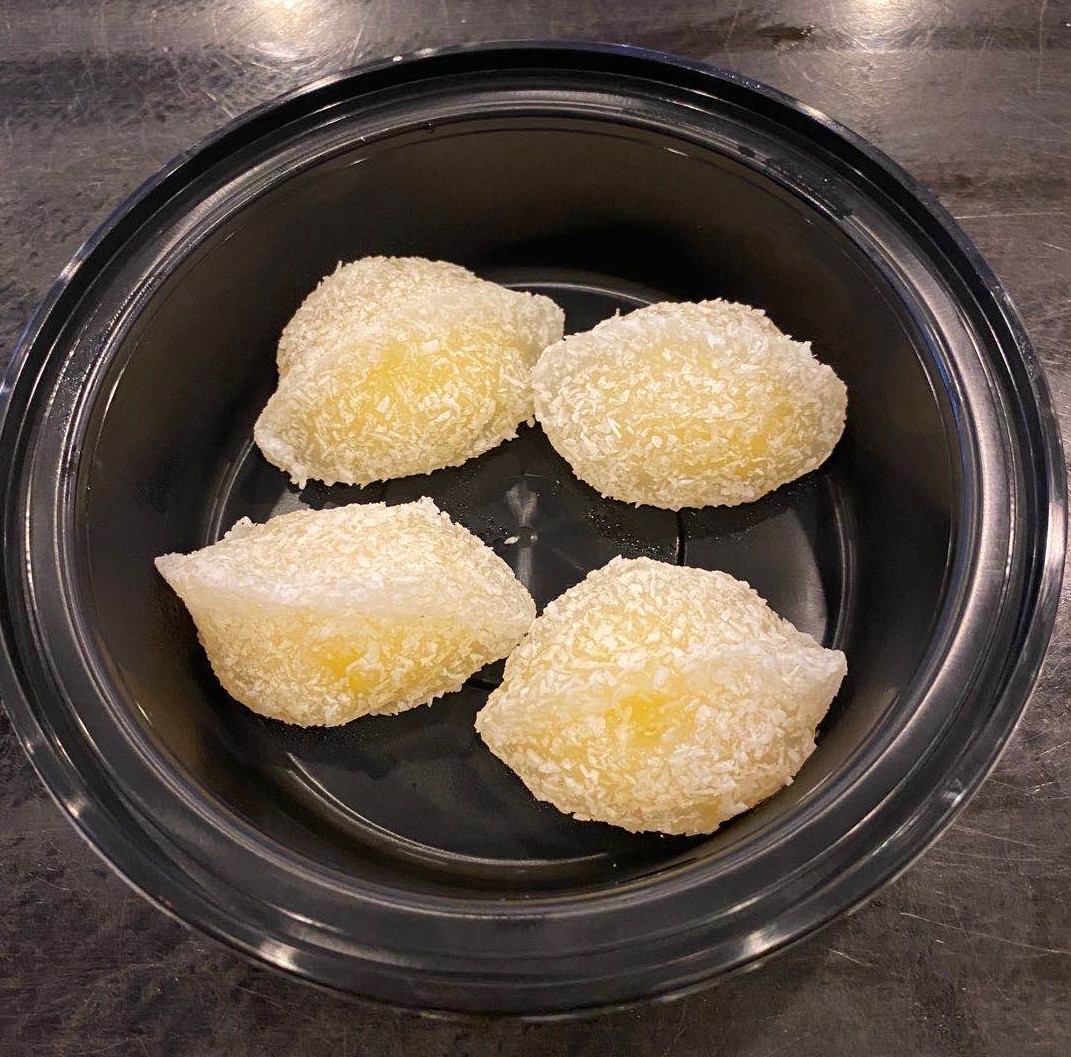 Order Coconut Dumpling with custard (6) food online from Yukai Japanese Buffet store, Virginia Beach on bringmethat.com