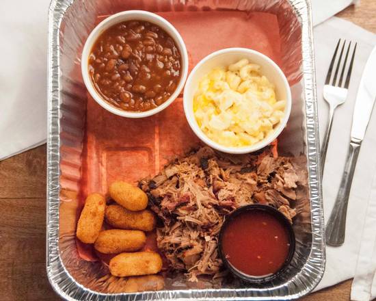 Order Hickory Pulled Pork Plate - Regular food online from The Smoke Pit store, Monroe on bringmethat.com
