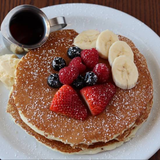 Order Tropical Pancakes (All Day Breakfast) food online from Green Leaves Vegan store, Los Angeles on bringmethat.com