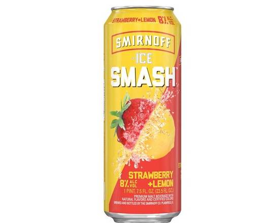 Order Smirnoff ICE Smash Strawberry Lemon, 23.5 oz. can (8% ABV) food online from Central Liquor Market store, Los Angeles on bringmethat.com