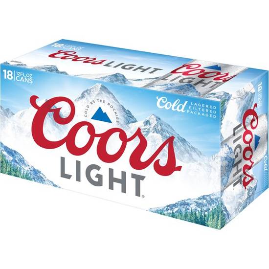 Order Coors Light Beer American Light Lager Beer 4.2% Abv - 18 Pack food online from Lone Star store, Gainesville on bringmethat.com