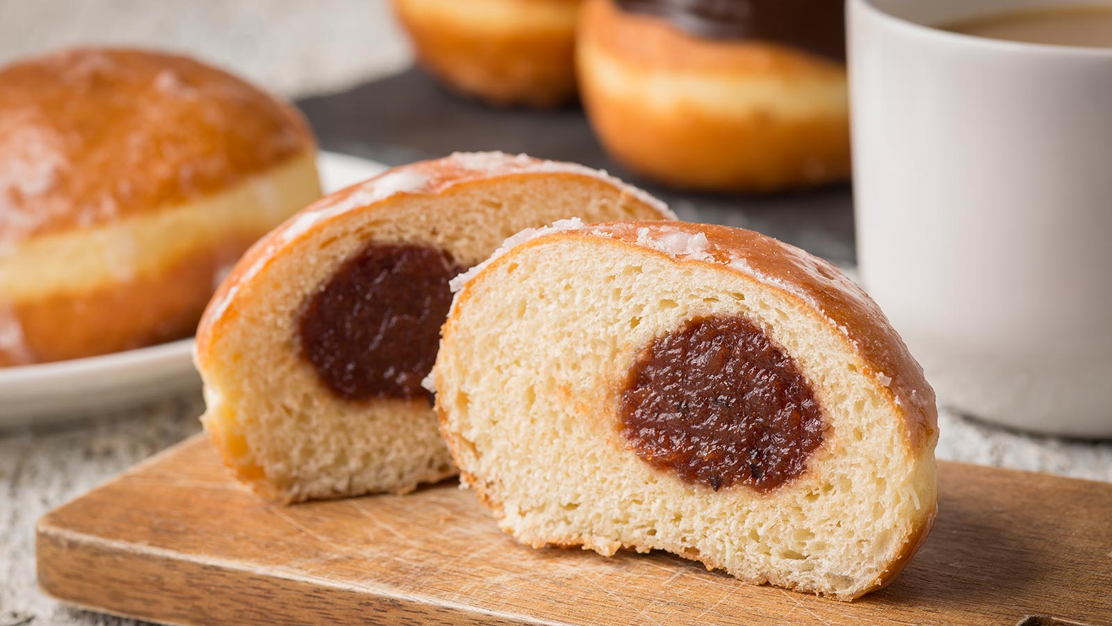 Order Plum Butter Paczki food online from Delightful Pastries store, Chicago on bringmethat.com