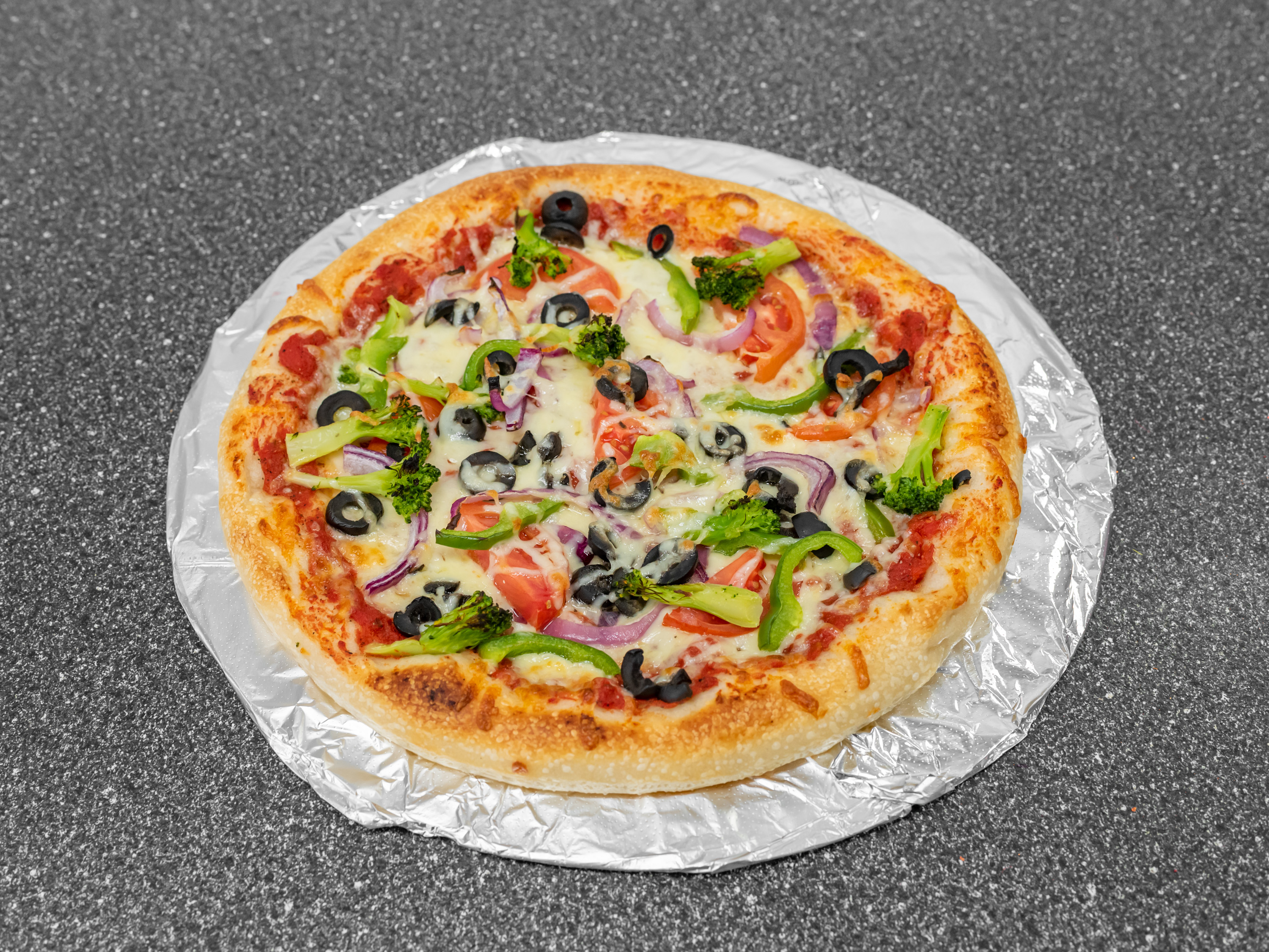 Order 12" Vegetarian Pizza  food online from Bits and Bites Cafe store, Waltham on bringmethat.com