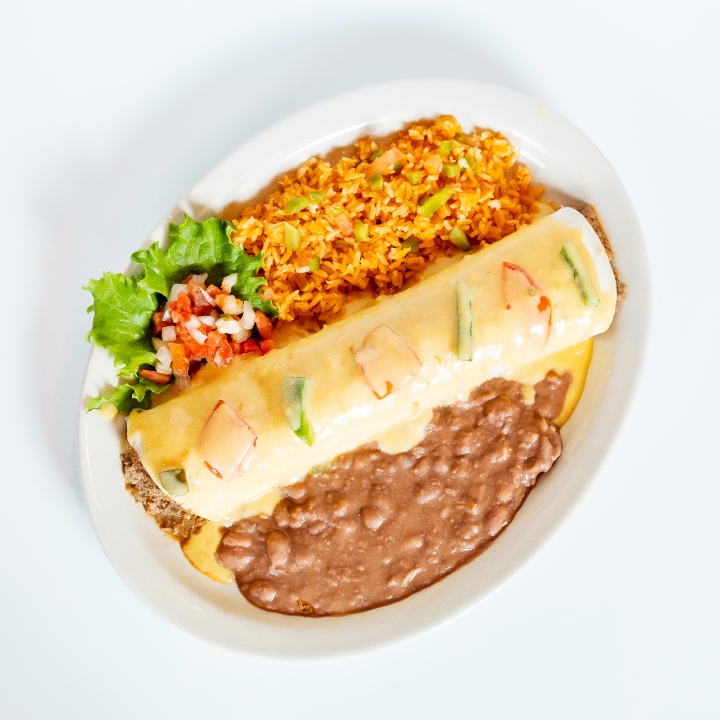 Order Picadillo Beef Fiesta Burrito food online from El Fenix Mexican Restaurant store, Greenville on bringmethat.com