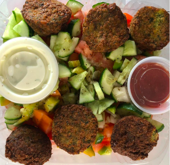Order sheperd salad with falafel  food online from Sultan Kebab Food Truck store, Guilford on bringmethat.com