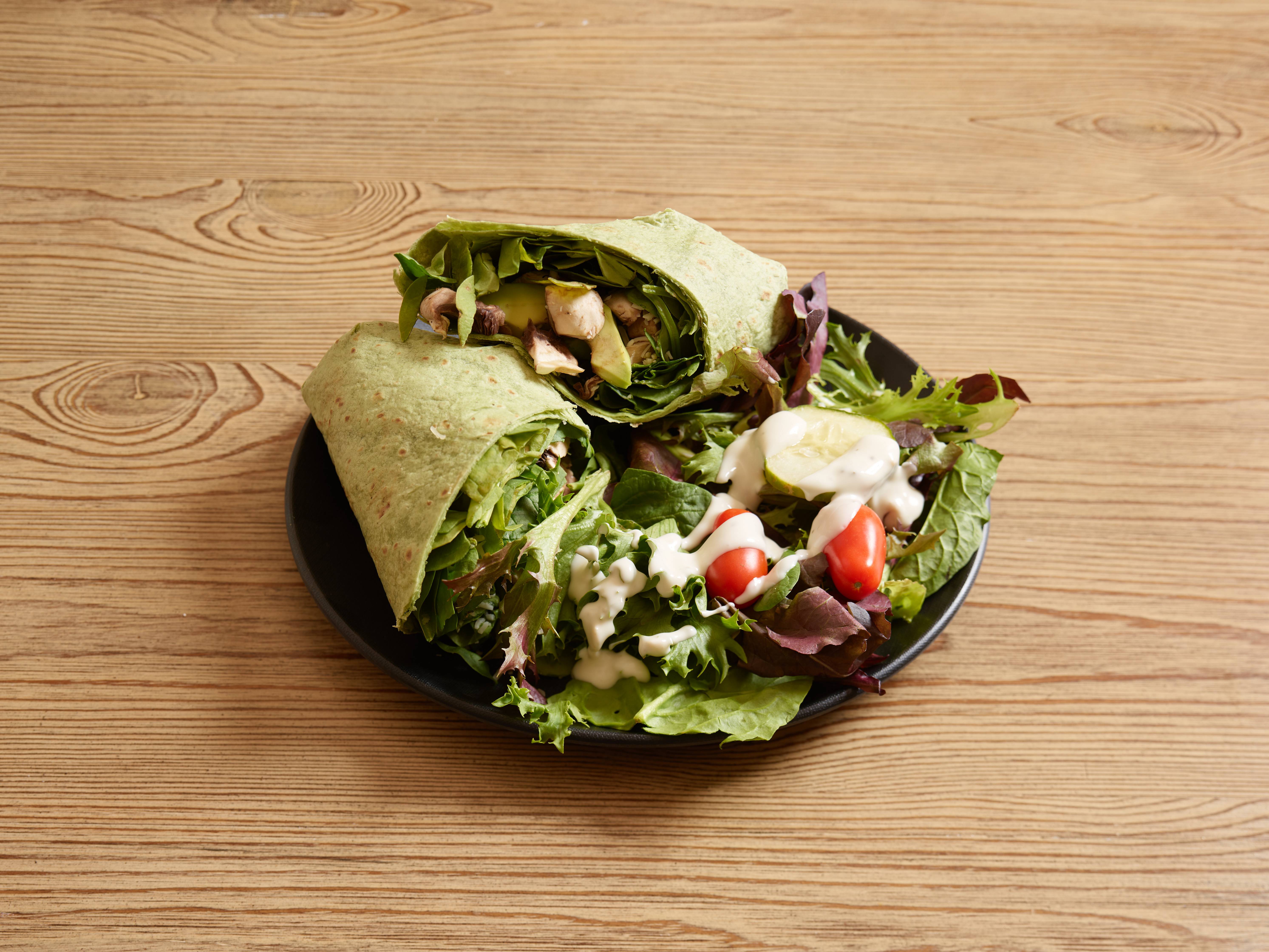 Order Spinach Veggie Wrap food online from Let Them Eat Cake & Eatery store, Corpus Christi on bringmethat.com
