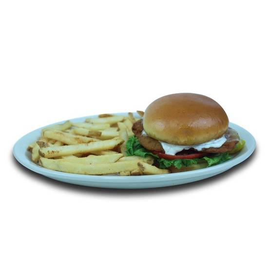 Order Buffalo Chicken Sandwich food online from We Pancakes store, Midwest City on bringmethat.com