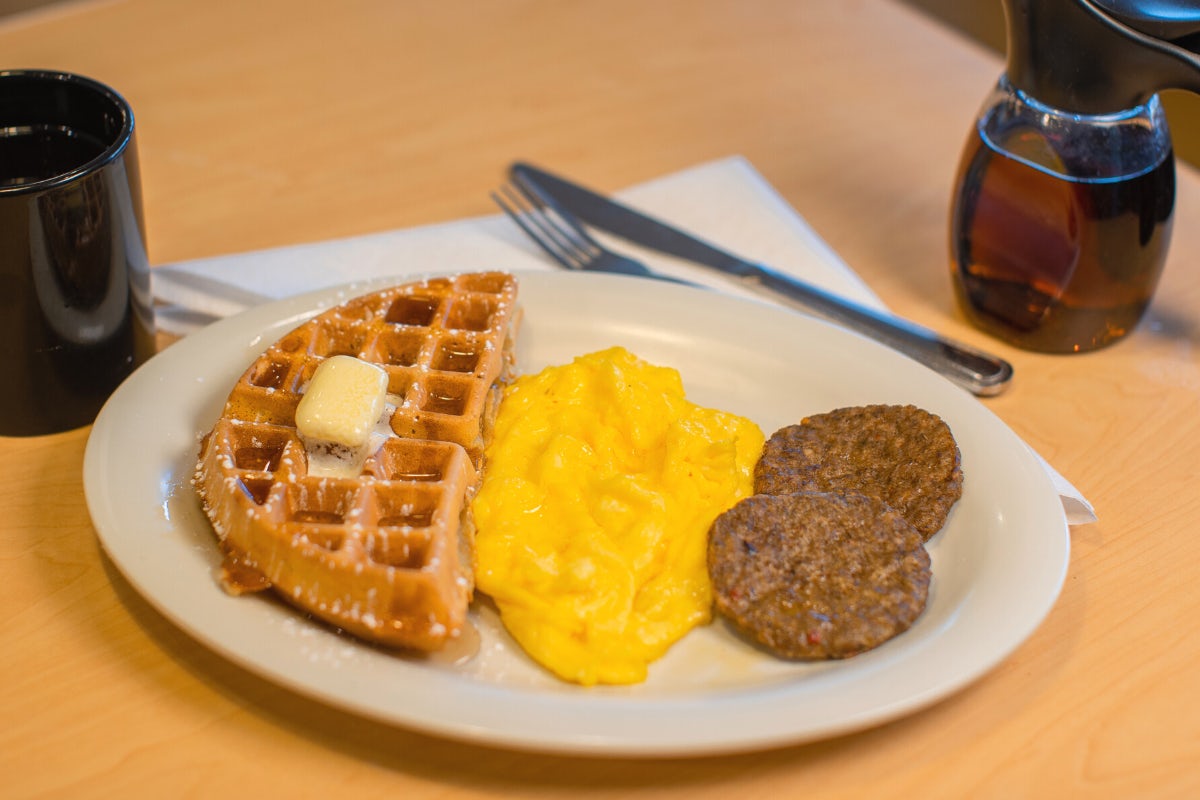 Order Little Waffle In The Hen House food online from Eggs Up Grill store, Conway on bringmethat.com
