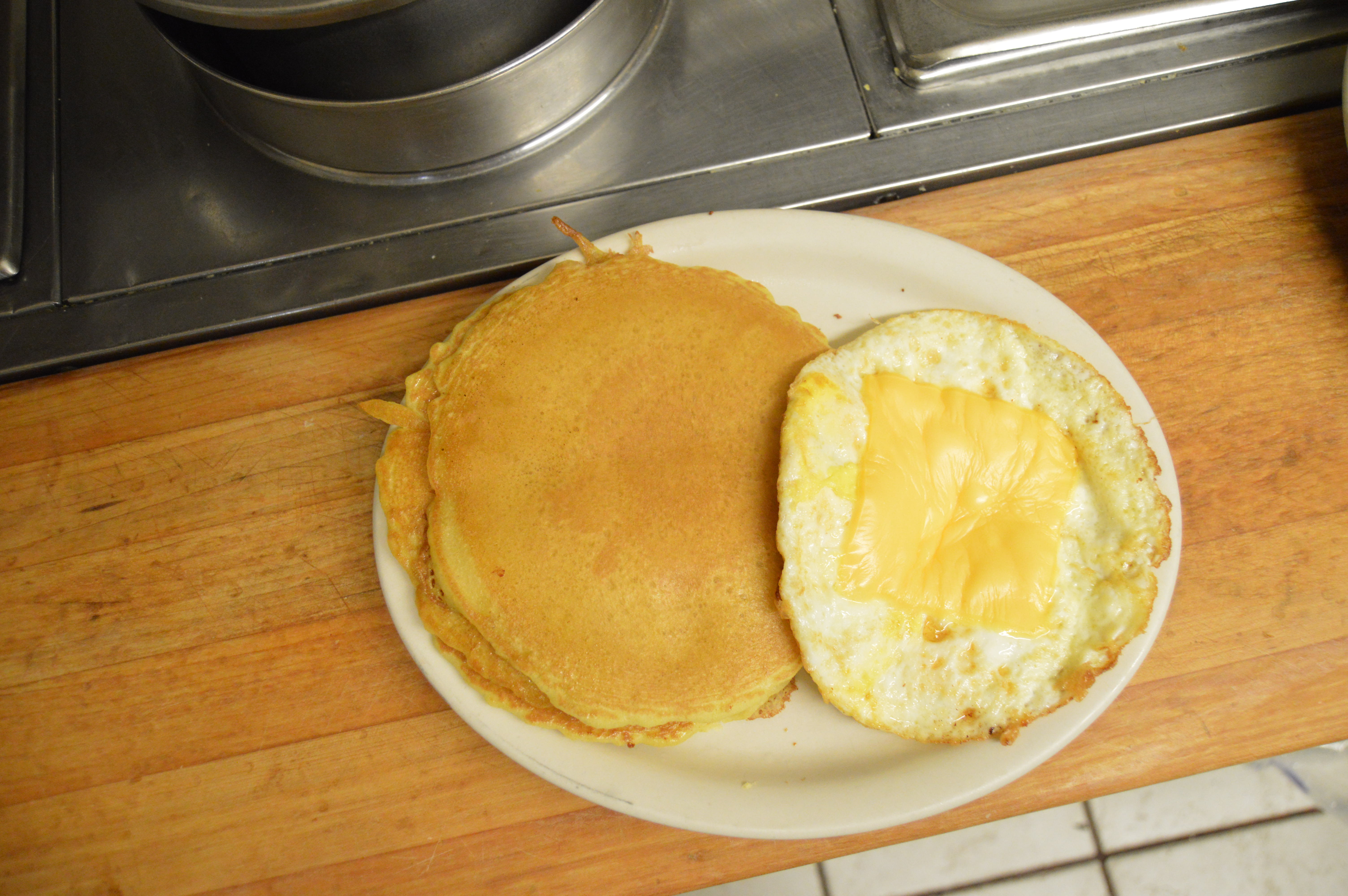 Order 3 Hot Cakes and Eggs food online from Angelas family restaurant store, Cleveland on bringmethat.com