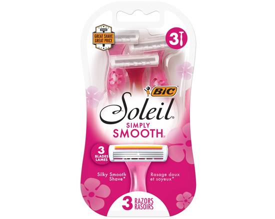 Order Bic Soleil Razor (3 pk) food online from Temple Beauty Supply store, South Gate on bringmethat.com