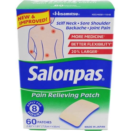 Order Salonpas Pain Relieving Patch (60 ct) food online from Rite Aid store, Bryan on bringmethat.com