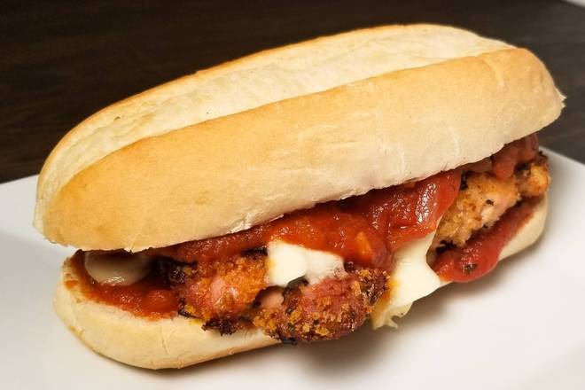 Order Small Chicken Parmesan Sub food online from Roma Pizza store, Lowell on bringmethat.com