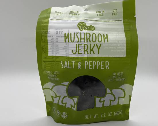 Order Pan's Mushroom Jerky Salt & Pepper food online from Raw Cane Superjuice store, Los Angeles on bringmethat.com