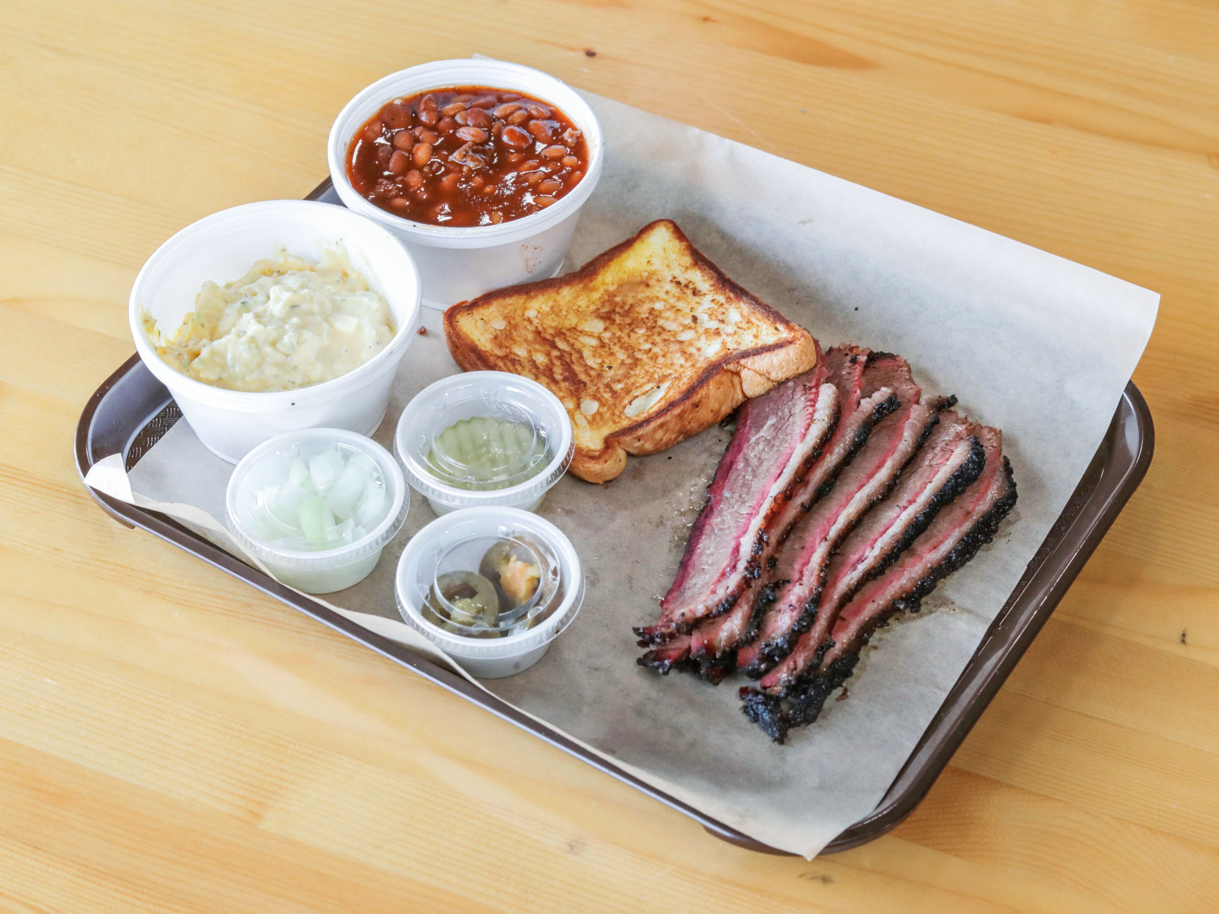 Order Chopped Brisket Dinner Plate food online from Berry Best Bbq store, North Richland Hills on bringmethat.com