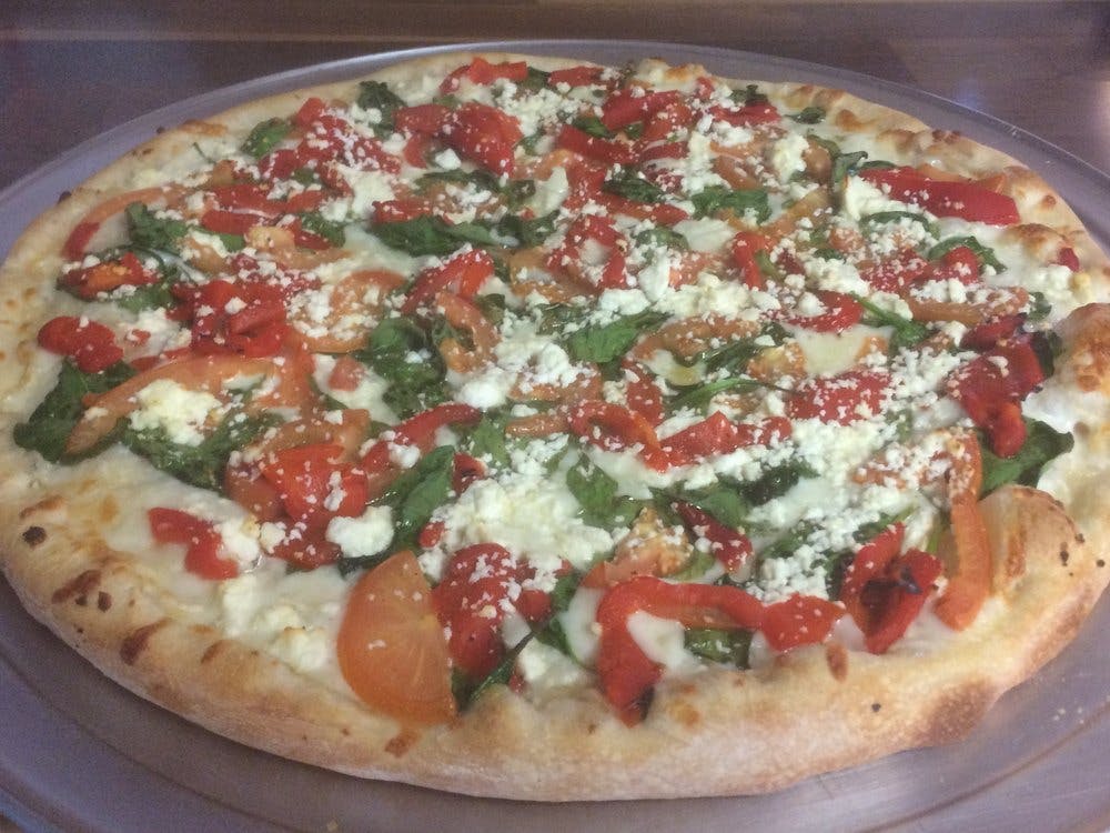 Order Mediterranean Pizza - Small 12'' (6 Cut) food online from Oscar's Pizza store, Colonie on bringmethat.com