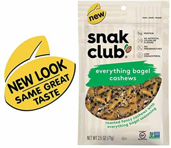 Order Snak Club - Everything Bagel Cashews food online from IV Deli Mart store, Goleta on bringmethat.com