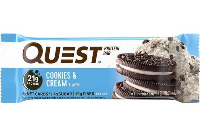 Order Quest Protein Cookies & Cream (2.12 oz) food online from Shell store, Gaithersburg on bringmethat.com