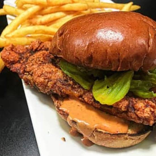 Order Fried Buttermilk Chicken Sandwich food online from Game Theory Restaurant + Bar store, Fort Worth on bringmethat.com