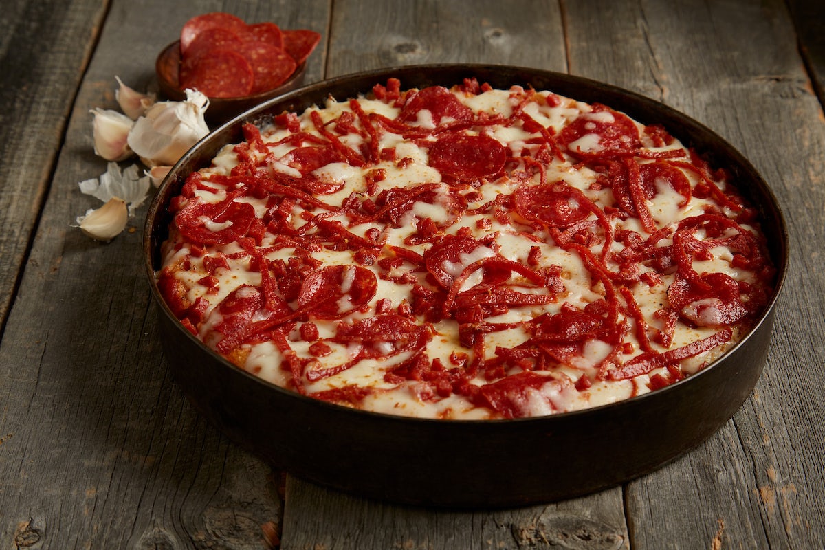 Order Pepperoni Extreme Pizza - Mini food online from Bj Restaurant & Brewhouse store, Columbia on bringmethat.com