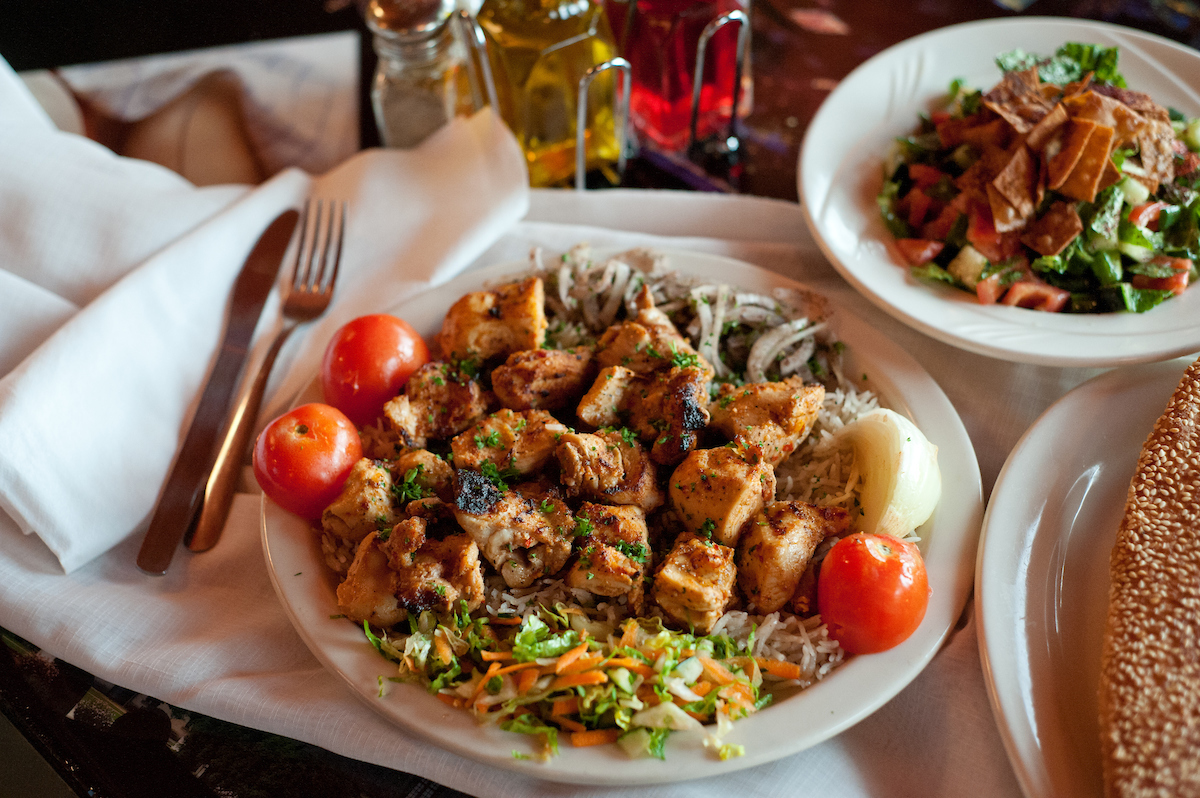 Order Shish Tawook Entree food online from Mama Mia Cuisine store, Knoxville on bringmethat.com