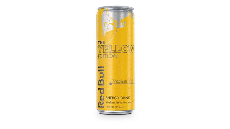 Order Red Bull Energy Drink, Tropical, Yellow Edition food online from Shell Rock Spring store, Bel Air on bringmethat.com