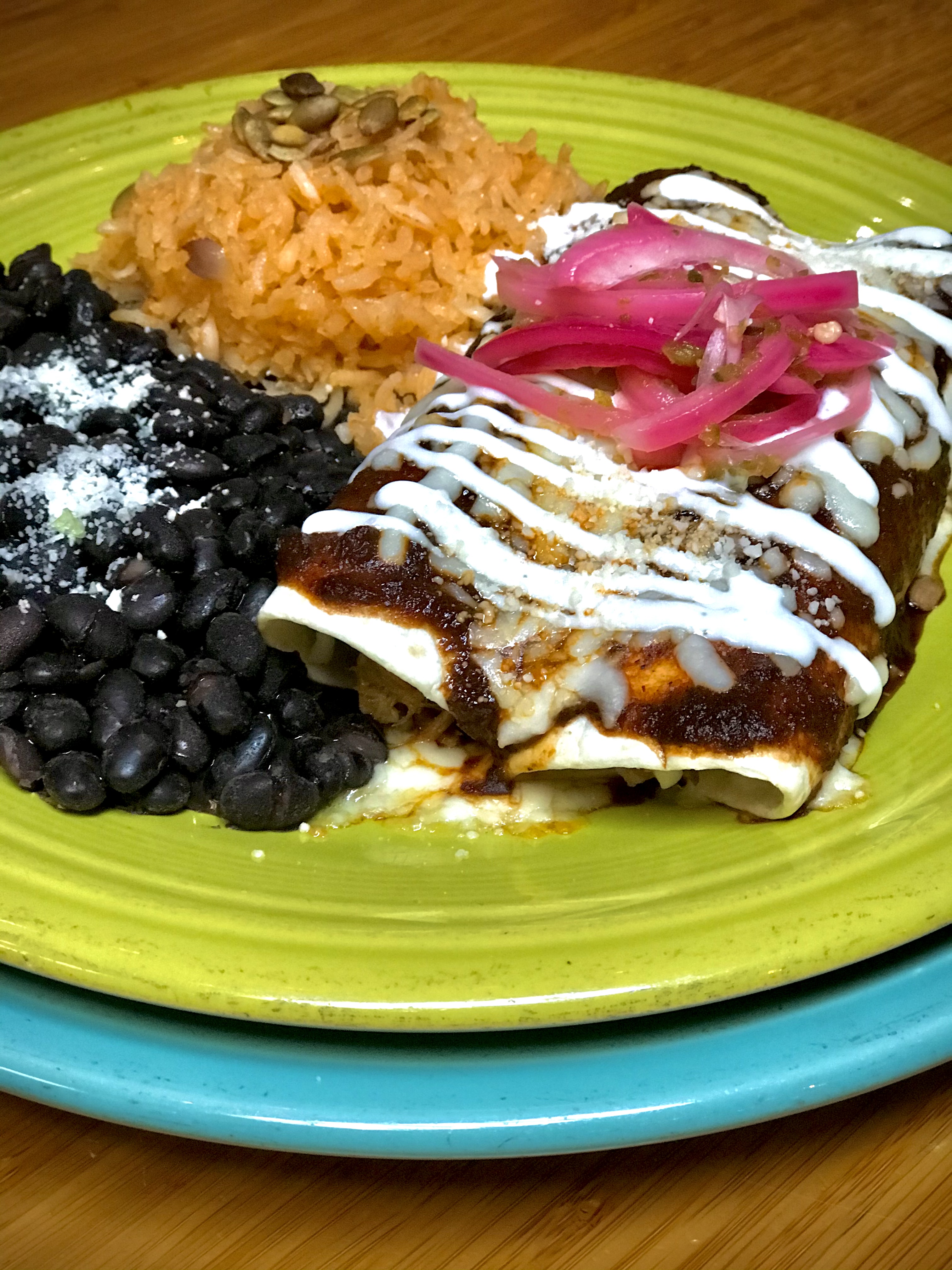 Order Carnitas Enchilada food online from Mission Cantina store, Seattle on bringmethat.com