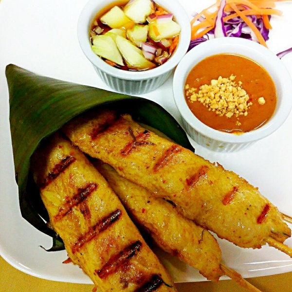 Order A15. Chicken Satay food online from Wild ginger thai restaurant store, Atlanta on bringmethat.com