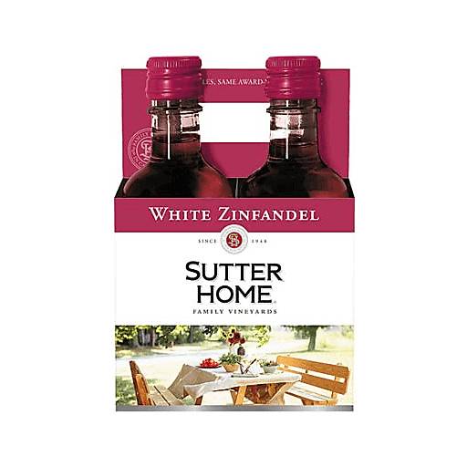 Order Sutter Home White Zinfandel (4PK 187 ML) 2336 food online from Bevmo! store, Chino on bringmethat.com