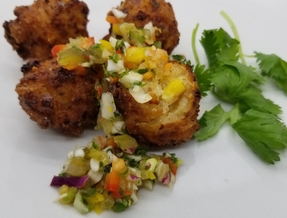 Order Corn Fritters food online from Peachtree Neighborhood Grill store, Nashville on bringmethat.com