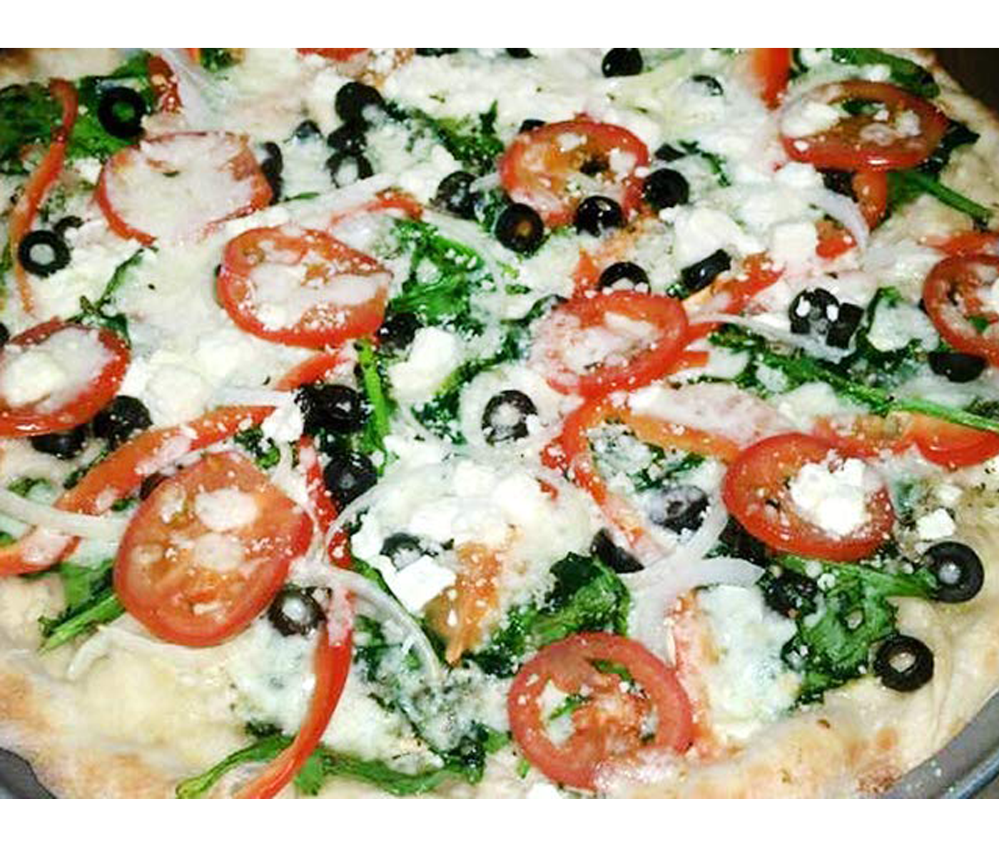 Order Greek Pizza food online from Napoli's Pizza store, Virginia Beach on bringmethat.com