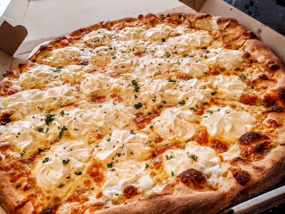 Order Blanco "White Pie" food online from Hartsdale House Of Pizza store, Hartsdale on bringmethat.com