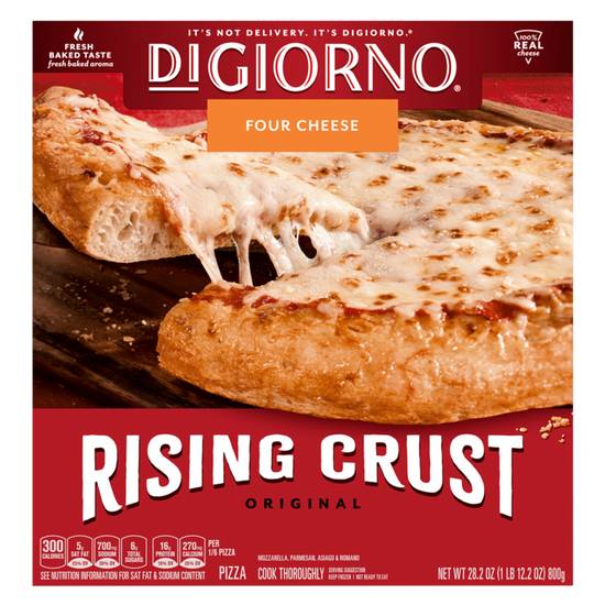 Order DiGiorno Frozen Original Rising Crust Four Cheese Pizza 12in 28.2oz food online from Everyday Needs by Gopuff store, Redding on bringmethat.com