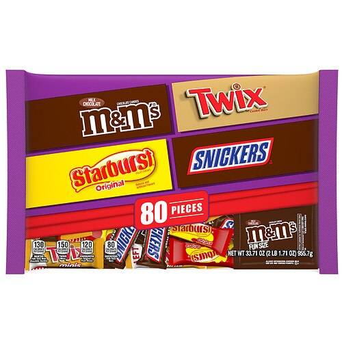 Order Mars Fun Size Pack, M&M's, Twix, Snickers, Starburst, Halloween, XL Variety Bag - 33.71 oz food online from Walgreens store, Charlottesville on bringmethat.com