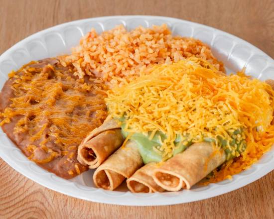 Order 4 Rolled Tacos food online from Polibertos Taco Shop store, Glendale on bringmethat.com