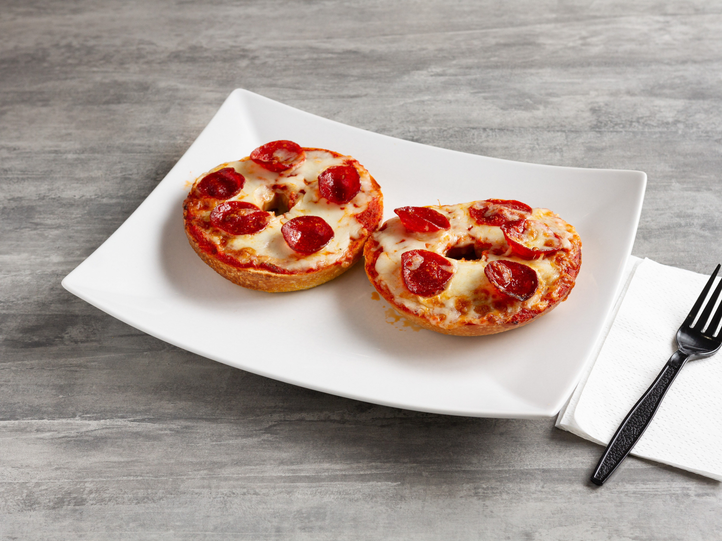 Order Pepperoni Pizza Bagel food online from Bobby's Bagel Cafe store, Reston on bringmethat.com