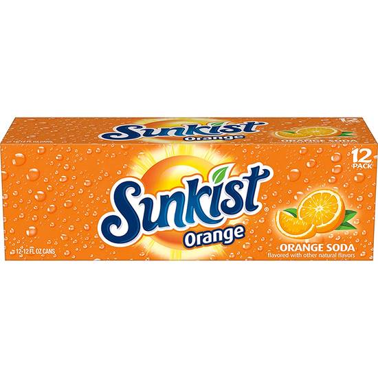 Order Sunkist Orange Soda Pack Of 12 food online from Deerings Market store, Traverse City on bringmethat.com