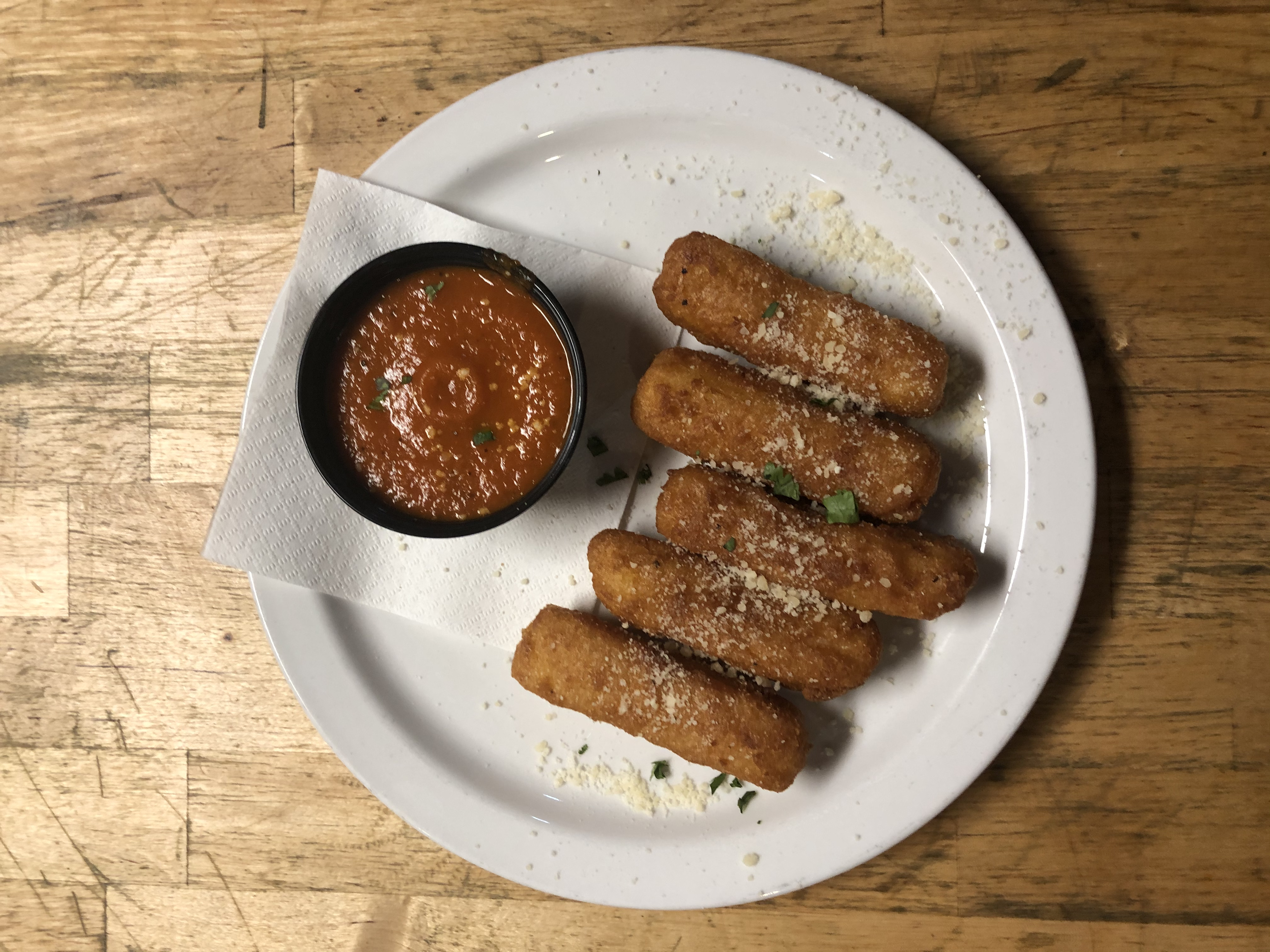 Order Beer Battered Mozzarella Sticks food online from The Smiling Moose store, Pittsburgh on bringmethat.com