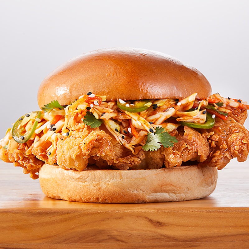Order Korean Chicken Sandwich (Fried) food online from Wings and Rings store, Omaha on bringmethat.com