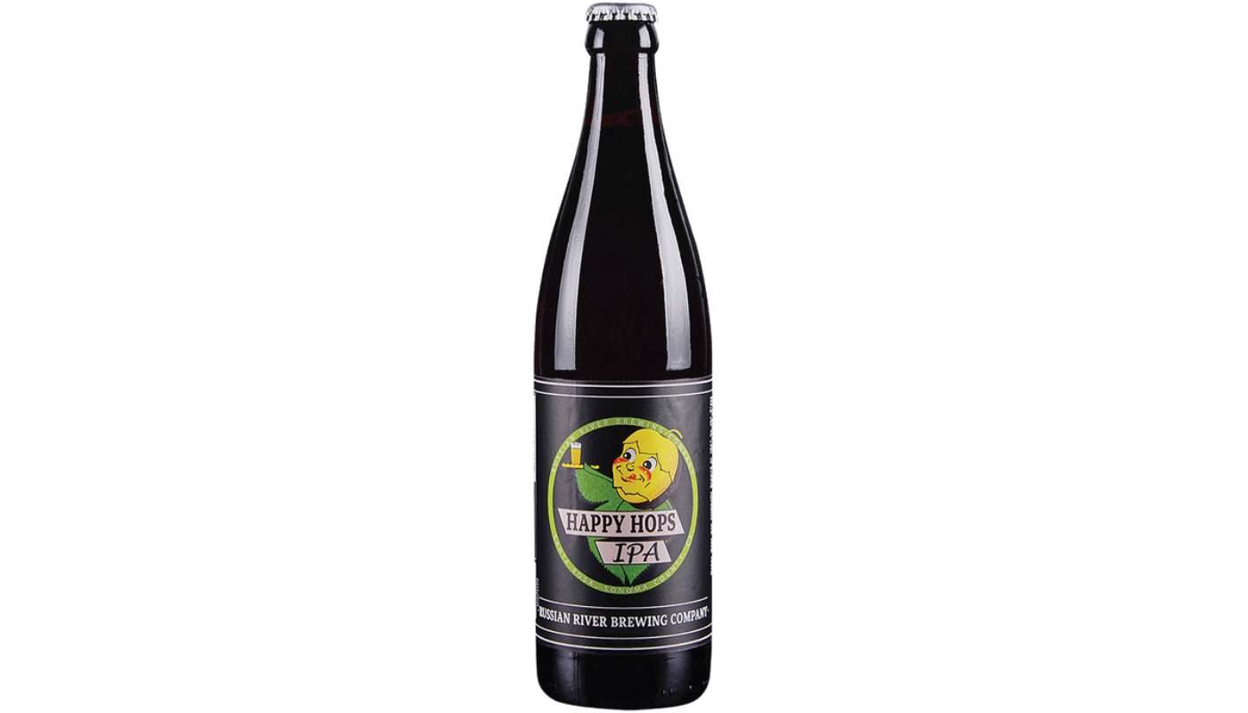Order Russian River Happy Hops Ale 16.9oz Bottle food online from Spikes Bottle Shop store, Chico on bringmethat.com