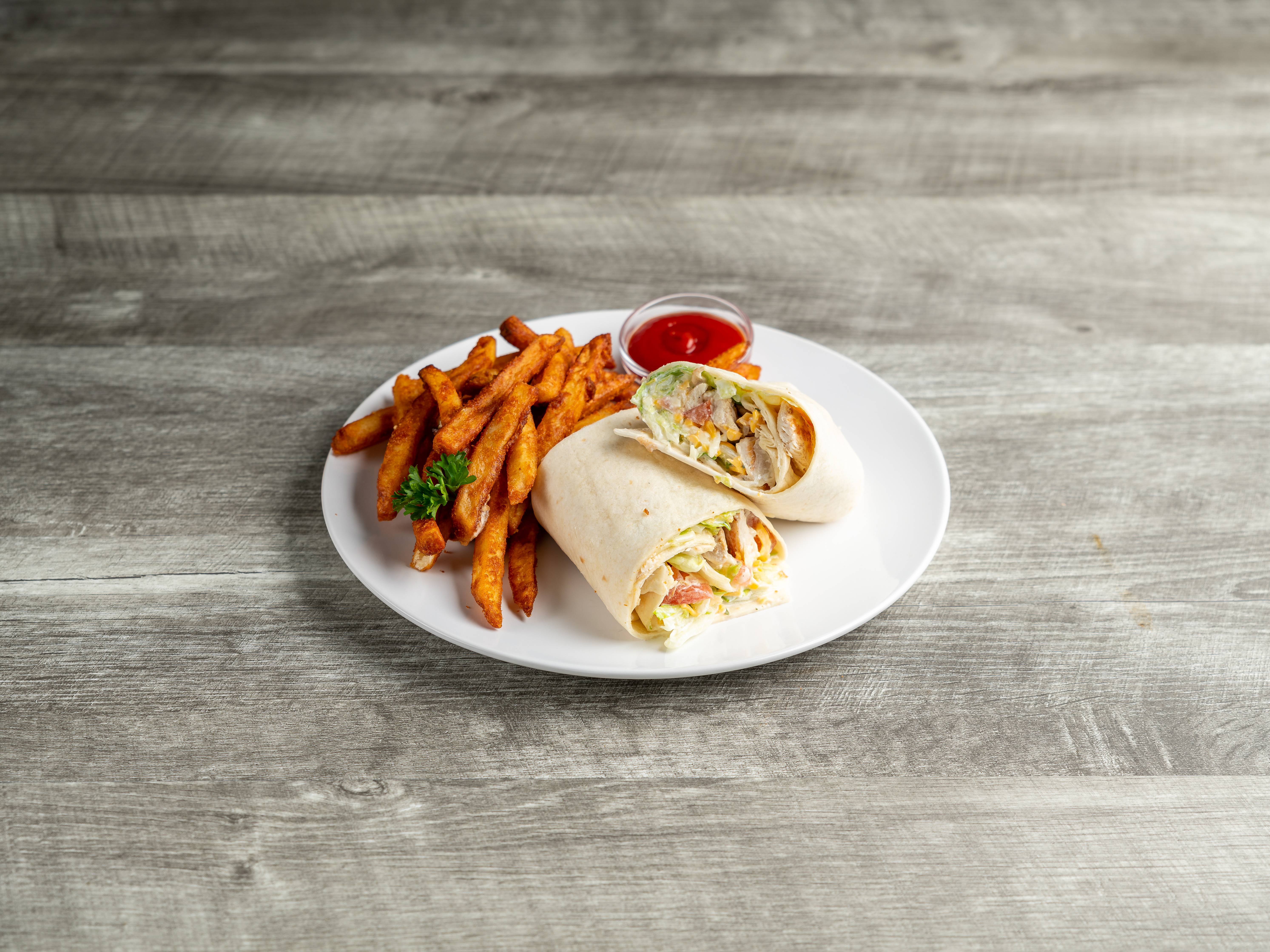 Order Grilled Chicken Ranch Wrap food online from Duke's Rib House & Grille store, Pittsburgh on bringmethat.com