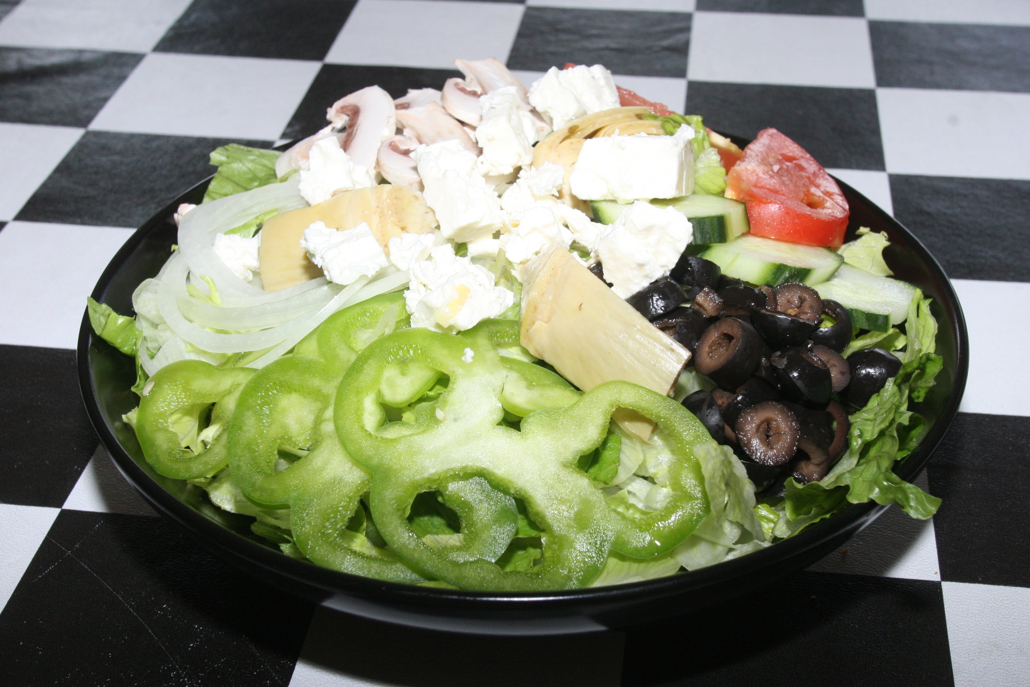 Order Greek Salad - Small food online from Fratelli Ny Pizza store, Canoga Park on bringmethat.com