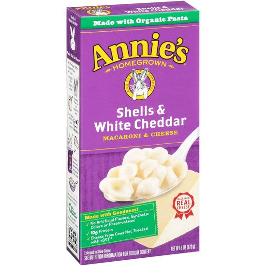Order Annie's Homegrown Macoroni & Cheese, Shells & White Cheddar, 6 OZ food online from Cvs store, AURORA on bringmethat.com