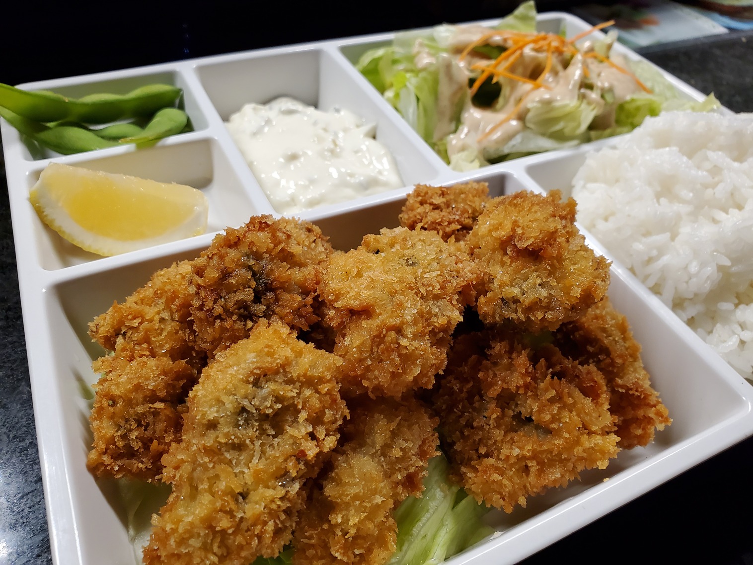 Order Fried Oysters Meal food online from Shomi store, Stockton on bringmethat.com